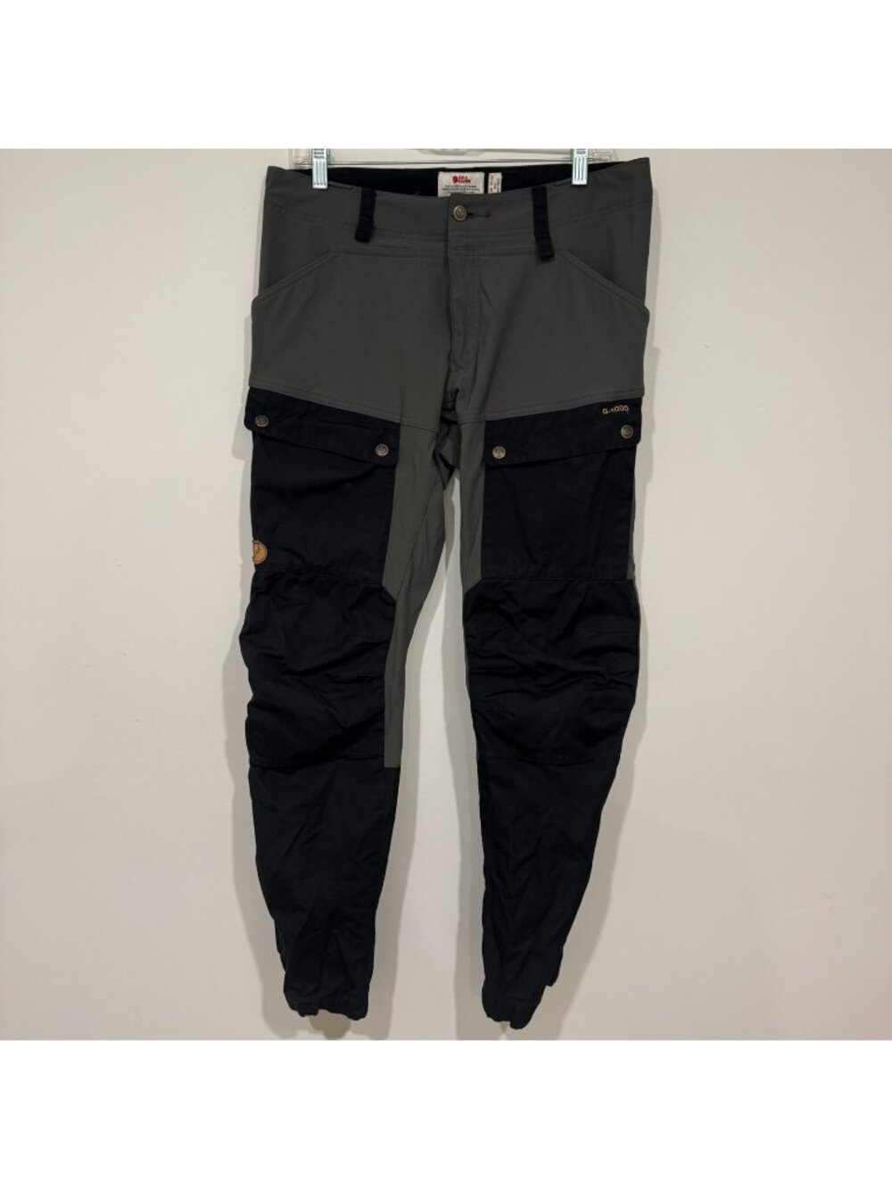Fjallraven Mens Keb Trousers G-1000 Hiking Cargo Size 32x31 Grey Black